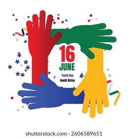 Youth Day South Africa vector cartoon banner