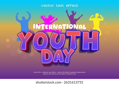 Fondo de efecto de texto del día de la juventud