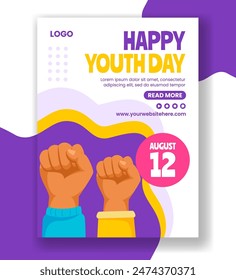 Youth Day Vertical Poster Flat Cartoon Hand Drawn Templates Background Illustration