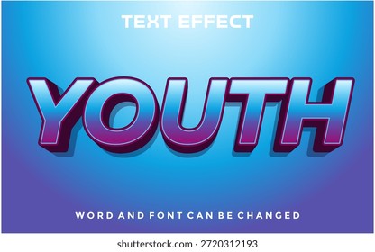 Plantilla de diseño de efecto de texto editable juvenil