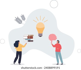 Youth education at studies and smart knowledge learning. Mental brain skills development with intelligence training .flat vector illustration.