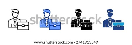 Youth Employment icon set multiple style collection