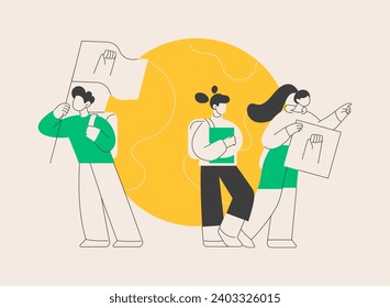 Youth empowerment abstract concept vector illustration. Children and young people take charge, take action, improve life quality, democracy building, youth activism, involvement abstract metaphor.