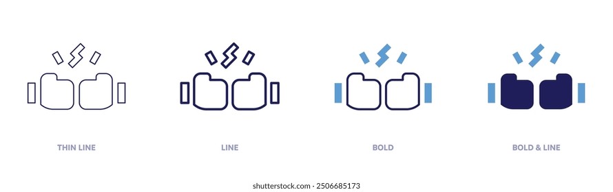 Youth empowerment icon in 4 different styles. Thin Line, Line, Bold, and Bold Line. Duotone style. Editable stroke.