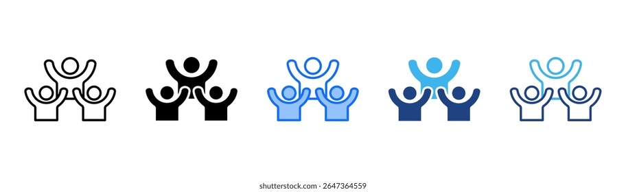Youth Empowerment icon set multiple style collection