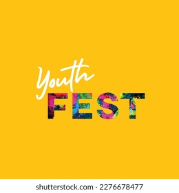 Youth Fest, College Student, University, Festival, event Typo Vector Design Template
