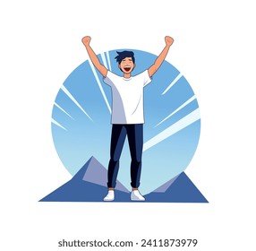 Pasos editables de ilustración vectorial de carácter plano juvenil