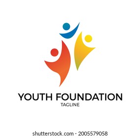 youth foundation icon design vector template