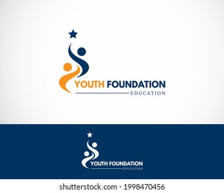 Youth Foundation Logo Creative People Education Logo Concept