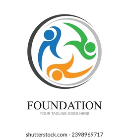 youth foundation logo creative people education logo concept