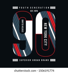 Youth generation new york city typography graphic t shirt design vector illustration