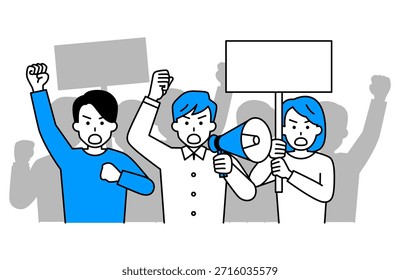 Un grupo juvenil que protesta