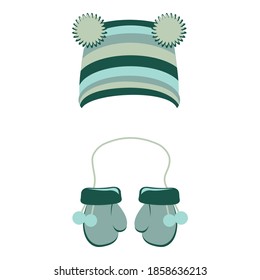 Youth hat and mittens icon. Cartoon of youth hat and mittens vector icon for web design isolated on white background