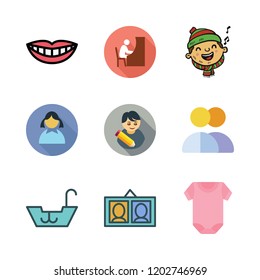 youth icon set. vector set about group, studying, portraits and boy icons set.