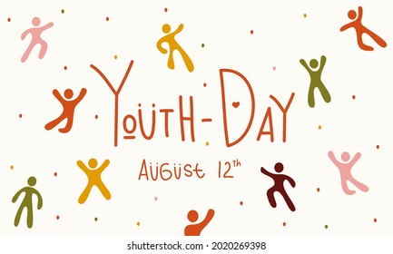 Youth International Day People Inspire by Nature Pattern Illustration Vector