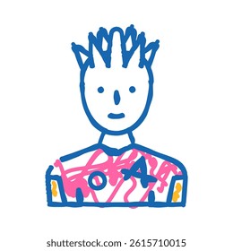 youth man doodle icon sketch vector. youth man sign. isolated symbol illustration