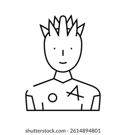 youth man line icon vector. youth man sign. isolated contour symbol black illustration