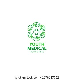 Youth Medic And Medical In Circular Line People Shape. Youth Center Study Activity. Youth Community Collaboration. Young Youth Logo Design