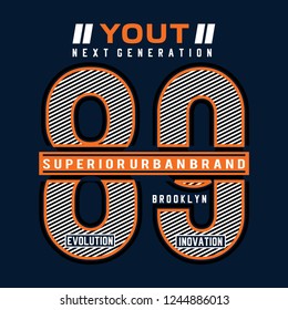 Youth next generation typography graphic t shirt vector illustration