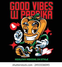 Youth Paprika Vibing With Vintage Cartoon Style Illustration