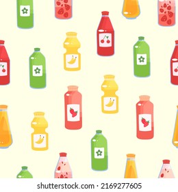 youth pattern with a variety of stylized drinks