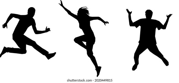 Youth People Jumping Vector Stock Vector (Royalty Free) 2020449815 ...