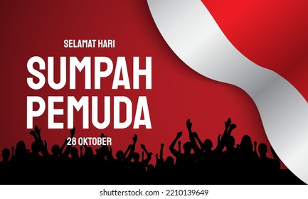 Youth Pledge Day Background. Translation : Happy Youth Pledge Day. October 28th. Vector Illustration.