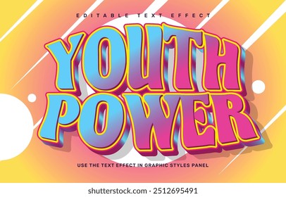 Youth Power editable text effect template