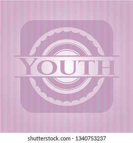 Youth retro style pink emblem