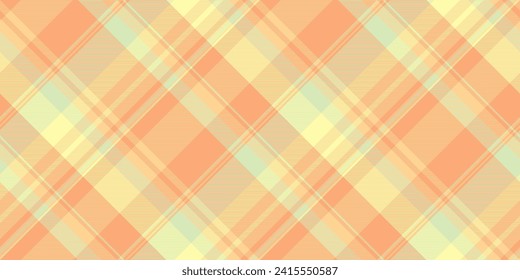 Youth seamless texture vector, fiber background fabric check. Dog tooth tartan pattern textile plaid in orange and amber color.