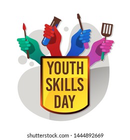 Youth Skills Day Vector Illustration for Background, Poster and Banner Design