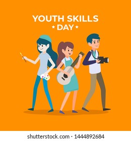 Youth Skills Day Vector Illustration for Background, Poster and Banner Design