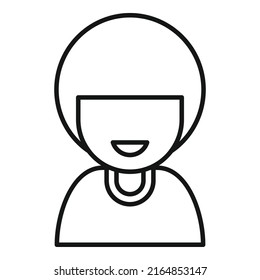 Vector de contorno de icono de sonrisa juvenil. Persona feliz. Sonrisa de amigo