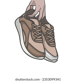 youth sneakers, icon design, and can be used for product illustration