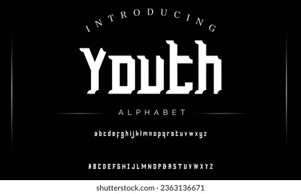 Youth Sport Modern Future bold Alphabet Font. Typography urban style fonts for technology, digital, movie logo bold style. vector illustration