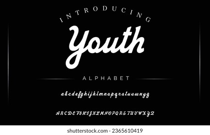 Youth Sport Modern Italic Alphabet Font. Typography urban style fonts for technology, digital, movie logo design. vector illustration