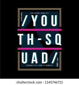 youth squad design graphic typography, vector illustration