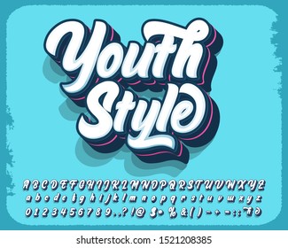 Youth style alphabet design for youth culture