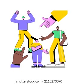 Youth violence abstract concept vector illustration. Gang violence, physical force, youth bullying, child abuse, cheering filming, school fight, teenager attack abstract metaphor.