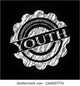 Youth written with chalkboard texture