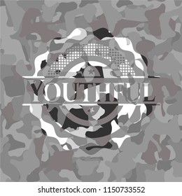 Youthful on grey camo pattern