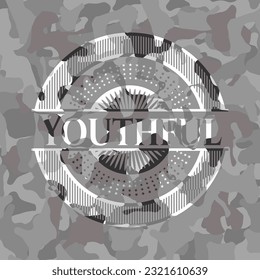 Youthful on grey camo pattern 