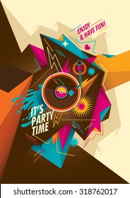 Youthful party poster. Vector illustration.