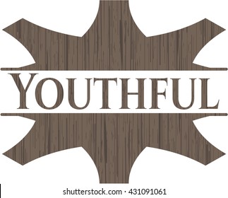 Youthful realistic wooden emblem