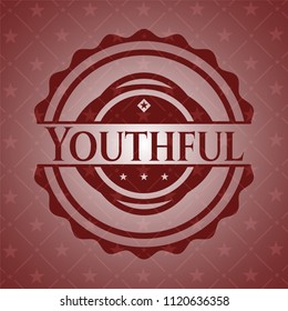 Youthful red emblem. Retro