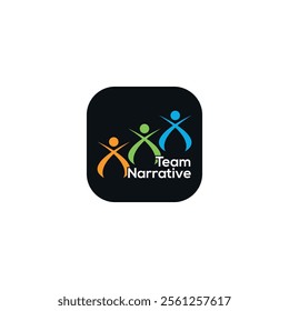 Youthful Team Logo: People Icon Representing Community, Partnership, Leadership, Networking, Connectivity, Human Rights, Equality, Togetherness, Solidarity, Unity, Global Business. Teamwork Symbol.