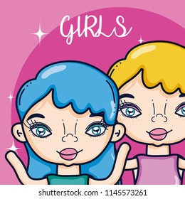 Youths girl cartoon