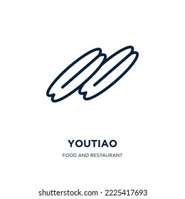 youtiao icon from food and restaurant collection. Thin linear youtiao, food, culture outline icon isolated on white background. Line vector youtiao sign, symbol for web and mobile