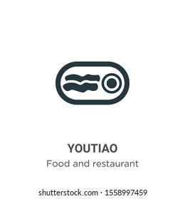 Youtiao vector icon on white background. Flat vector youtiao icon symbol sign from modern food and restaurant collection for mobile concept and web apps design.