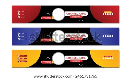 YouTube Banner Design with Red, Blue, and Yellow color combination